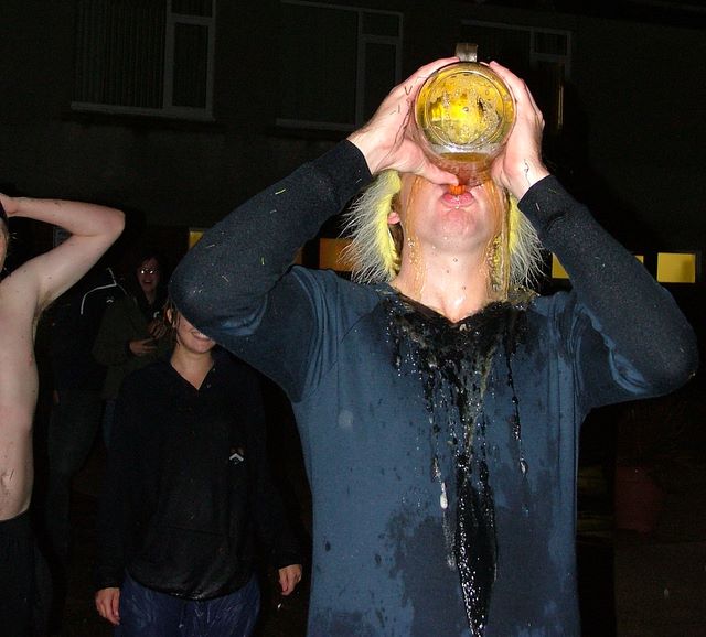 Dan enjoying his drink. Just for a change, you understand.