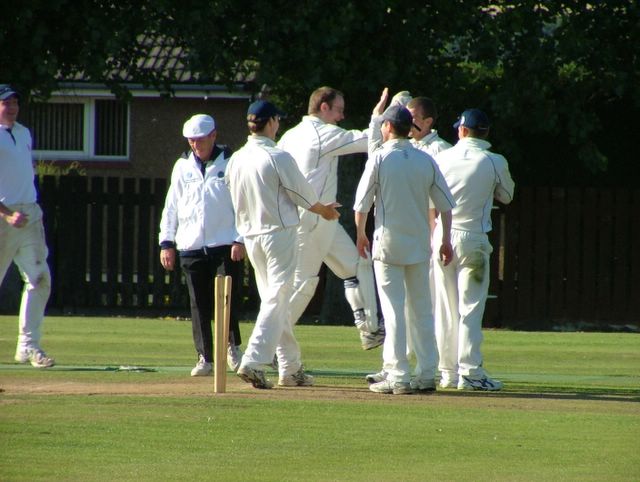 Ed shows his delight at the run out